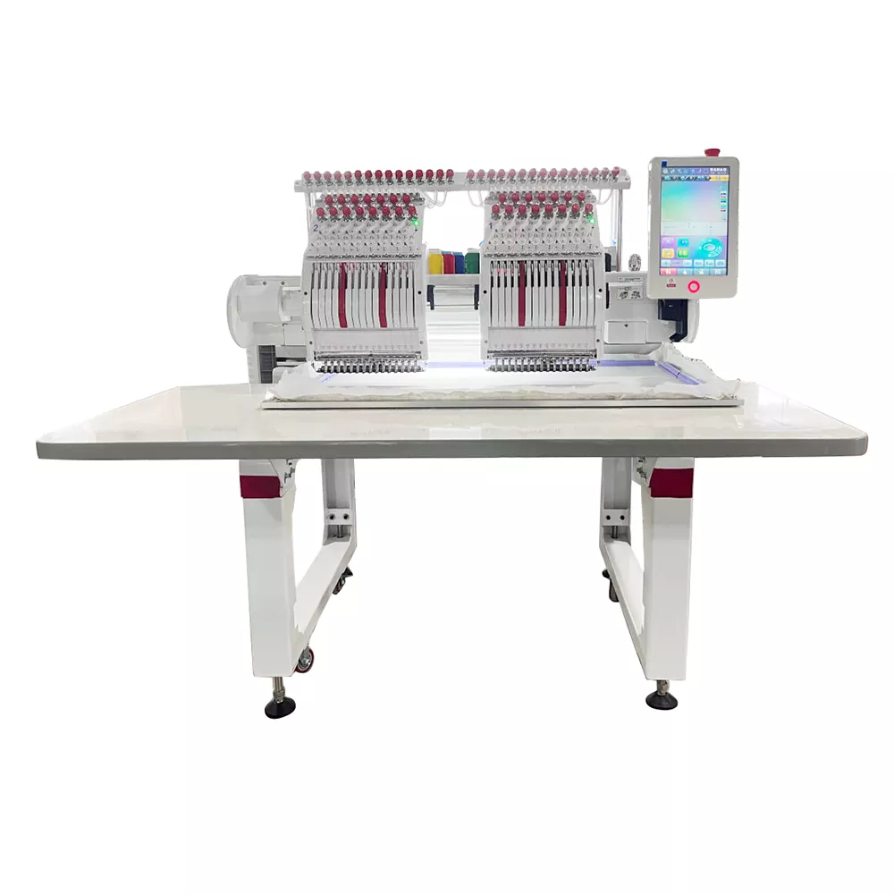 Máquina de bordar multifuncional de duas cabeças
